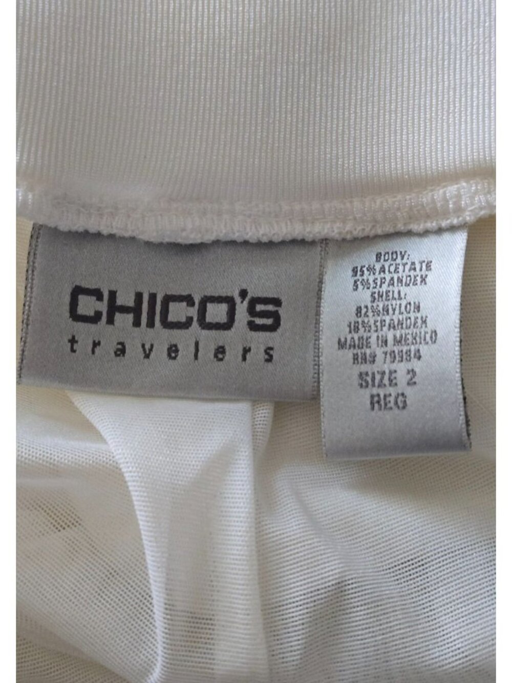 Chico's Travelers White Drift Nesia Regular Pants size 2 - Picture 10 of 11